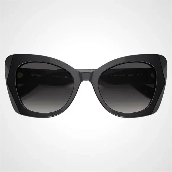 New Dolce & Gabbana Sunglasses Black Gold Butterfly Cat Eye 53-20